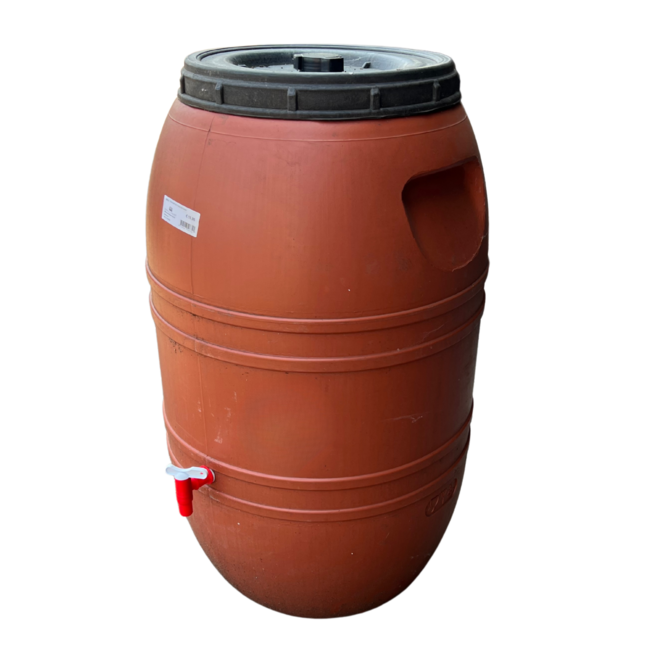 Kunststof Regenton terracotta 220 L met kraan