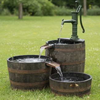 Whisky Barrel Water Tubs – 3-Piece Set