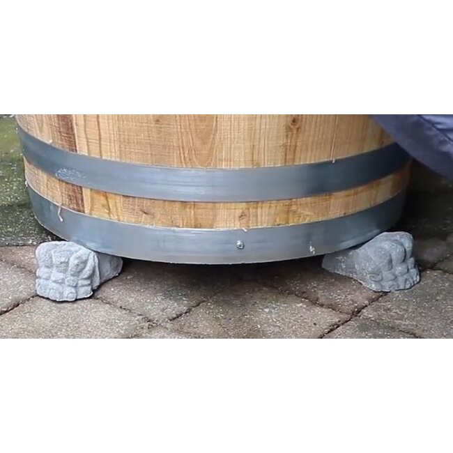 Betonnen onderzetters voor regenton