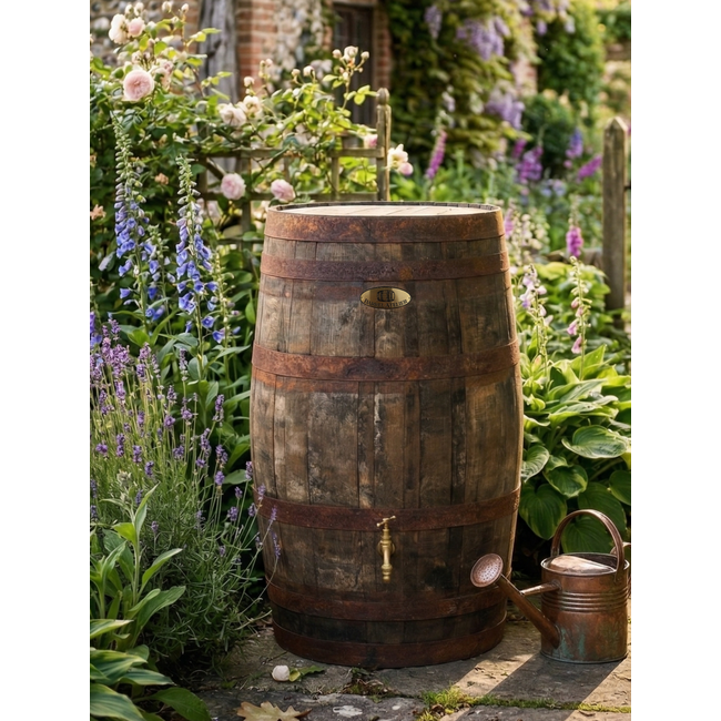 Houten Regenton "Scottisch" Small  vast deksel 120 Ltr