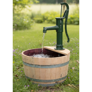 Water kuip wijn met gietijzeren hand pomp