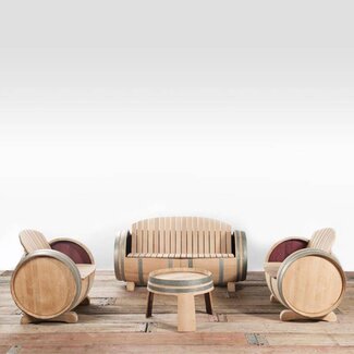 Wine barrel lounge set XL Ilja Gort Wine barrel lounge set XL Ilja Gort