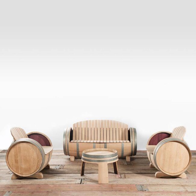 Wine barrel lounge set XL Ilja Gort