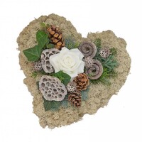 Grabgesteck Herz mit Islandmoos