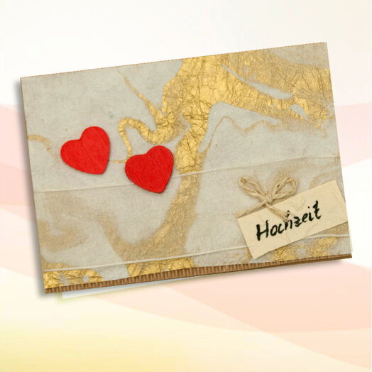 Grußkarte - Motiv Hochzeit "Herzen"