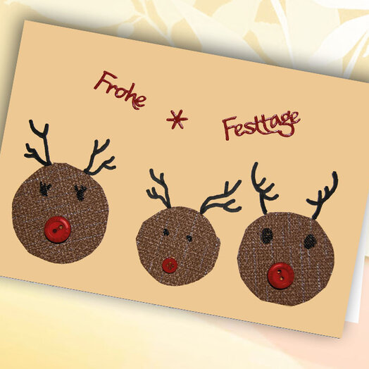 Grußkarte - "Rentiere"