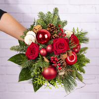 Weihnachtsstrauß mit Kugeln "Apfelzimt"