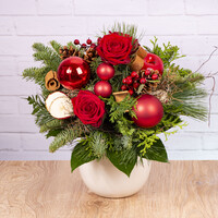 Weihnachtsstrauß mit Kugeln "Apfelzimt"