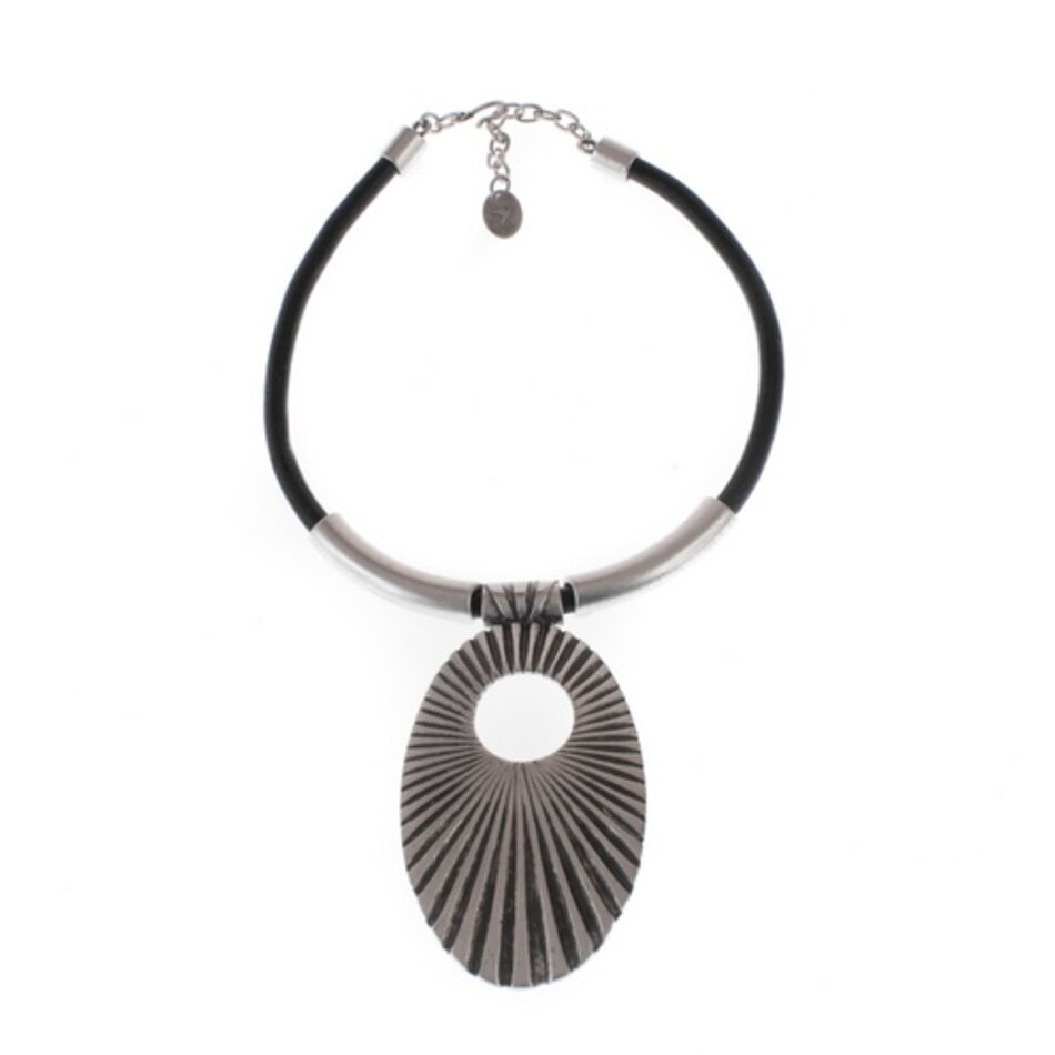 Treaty Evita Sunburst Torque Handmade Silver Plated Necklace