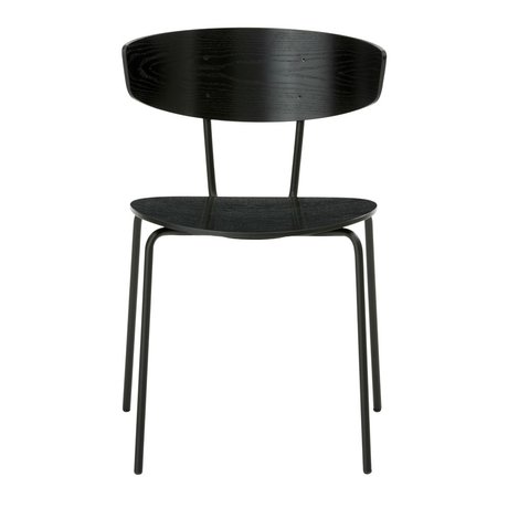 Ferm Living Cena de la silla de metal negro Herman 50x74x47cm madera