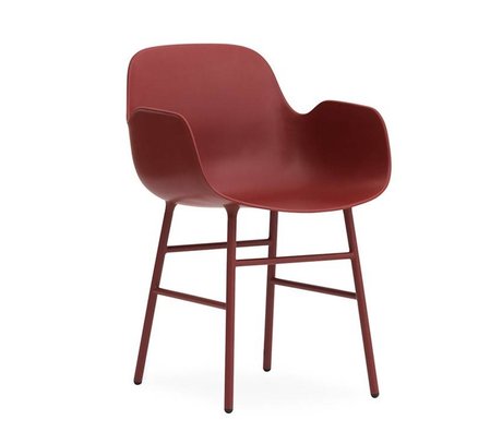 Normann Copenhagen Fauteuil forme acier 56x52x80cm plastique rouge