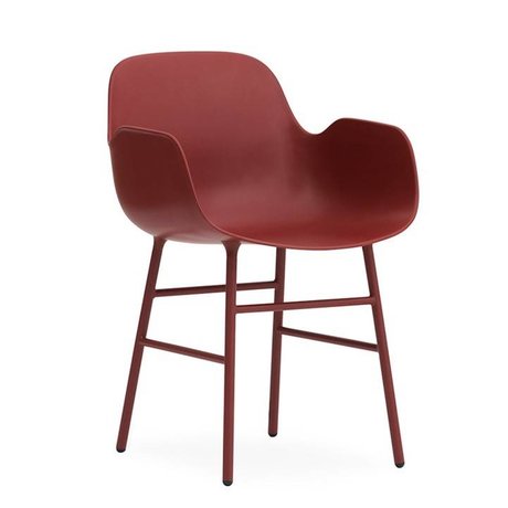 Normann Copenhagen acero 56x52x80cm plástico rojo forma Sillón