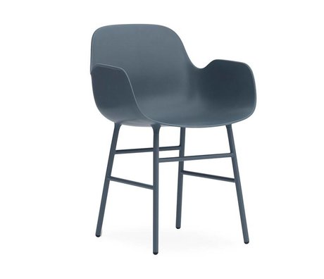 Normann Copenhagen Armchair shape blue plastic steel 56x52x80cm