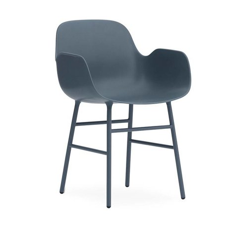 Normann Copenhagen Armchair shape blue plastic steel 56x52x80cm