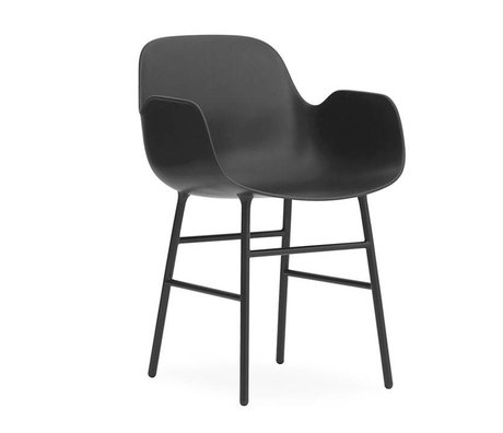 Normann Copenhagen Armchair shape black plastic steel 56x52x80cm