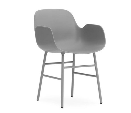 Normann Copenhagen Armchair shape gray plastic steel 56x52x80cm
