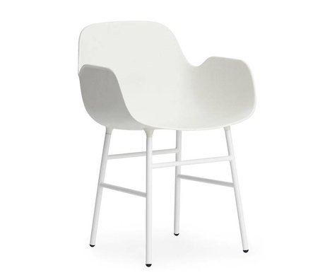 Normann Copenhagen Armchair shape white plastic steel 56x52x80cm