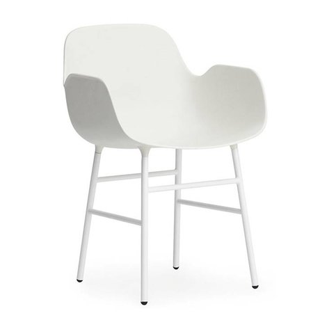 Normann Copenhagen Fauteuil forme acier 56x52x80cm blanc en plastique