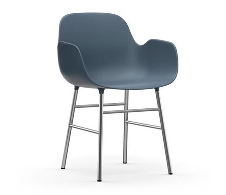 Normann Copenhagen forma Sillón de cromo azul 56x52x80cm plástico