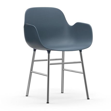 Normann Copenhagen Fauteuil forme bleu chrome plastique 56x52x80cm