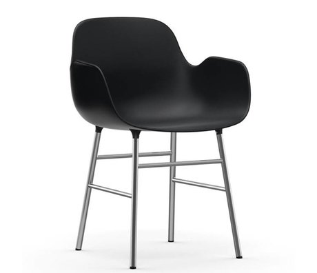 Normann Copenhagen forma Sillón de cromo negro 56x52x80cm plástico