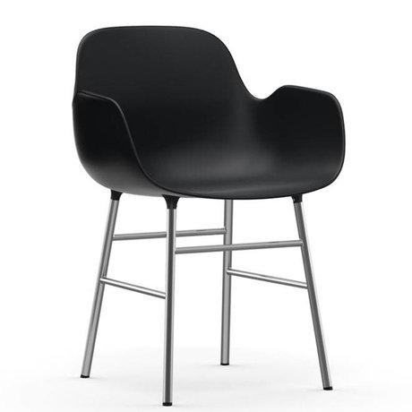 Normann Copenhagen forma Sillón de cromo negro 56x52x80cm plástico