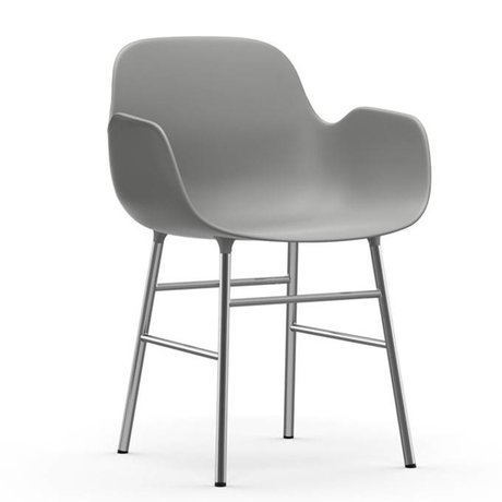 Normann Copenhagen forma Sillón de plástico gris cromo 56x52x80cm