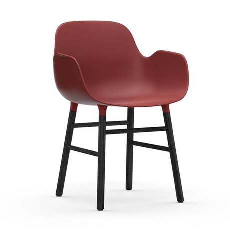 Normann Copenhagen Fauteuil forme 56x52x80cm bois en plastique rouge