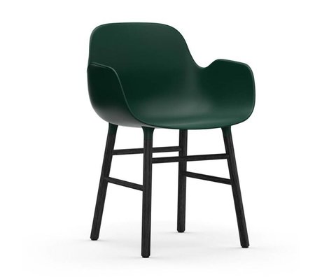 Normann Copenhagen Poltrona forma 56x52x80cm verde legno plastica nera