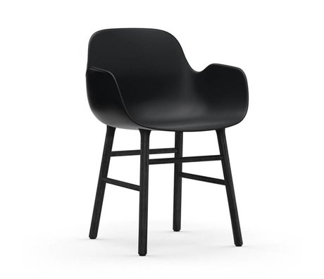 Normann Copenhagen Armchair shape black plastic wood 56x52x80cm
