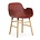 Normann Copenhagen Fauteuil forme bois plastique rouge brun 56x52x80cm