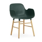 Normann Copenhagen Armchair shape green brown plastic wood 56x52x80cm