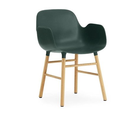 Normann Copenhagen Fauteuil forme bois plastique vert brun 56x52x80cm