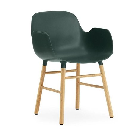 Normann Copenhagen Fauteuil forme bois plastique vert brun 56x52x80cm