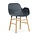 Normann Copenhagen Fauteuil forme bleu bois plastique brun 56x52x80cm