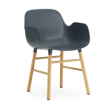 Normann Copenhagen forma poltrona blu di plastica marrone 56x52x80cm legname