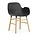 Normann Copenhagen Armchair shape black brown plastic wood 56x52x80cm