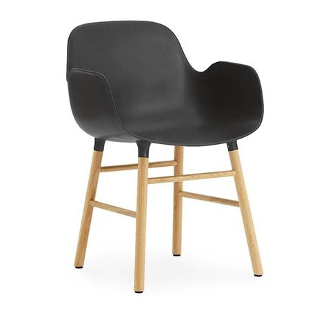 Normann Copenhagen Armchair shape black brown plastic wood 56x52x80cm