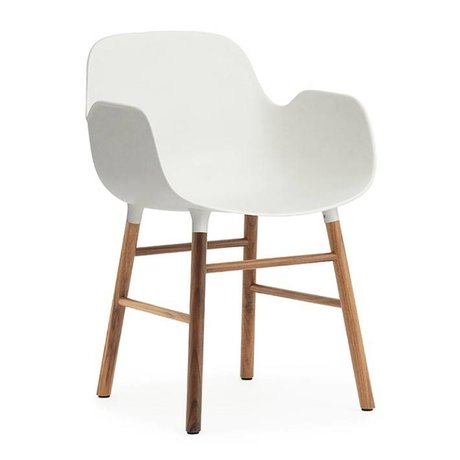 Normann Copenhagen Fauteuil forme blanc bois plastique brun 56x52x80cm