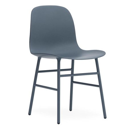 Normann Copenhagen Chair shape blue plastic steel 48x52x80cm