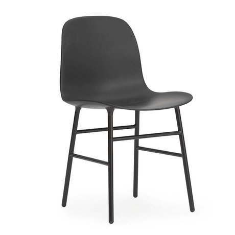 Normann Copenhagen Chair shape black plastic steel 48x52x80cm