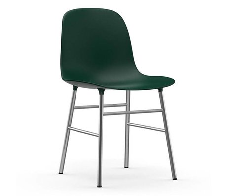 Normann Copenhagen Stol form grøn plastik krom 48x52x80cm