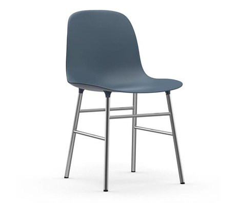 Normann Copenhagen Chair shape blue plastic chrome 48x52x80cm