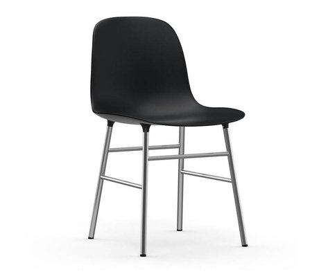 Normann Copenhagen forma de silla de plástico negro 48x52x80cm cromo