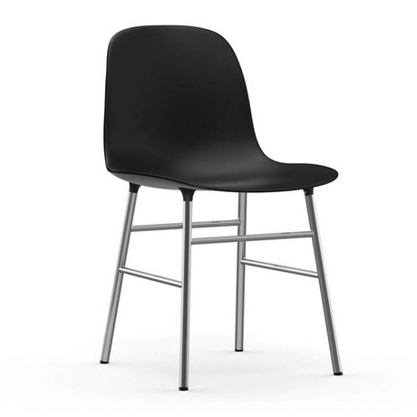 Normann Copenhagen Chair shape black plastic chrome 48x52x80cm