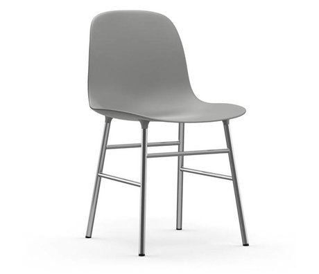 Normann Copenhagen Stuhl Form grau Kunststoff Chrom 48x52x80cm