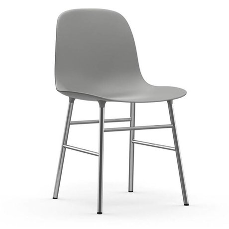 Normann Copenhagen Stuhl Form grau Kunststoff Chrom 48x52x80cm