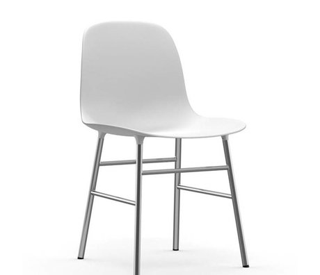 Normann Copenhagen Chair shape white plastic chrome 48x52x80cm