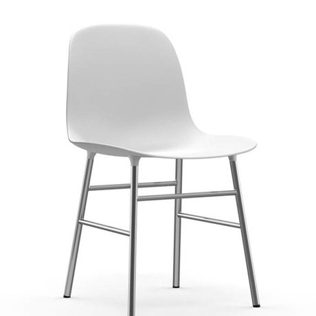 Normann Copenhagen Chair shape white plastic chrome 48x52x80cm