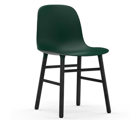 Normann Copenhagen forma sedia verde legno 48x52x80cm plastica nera